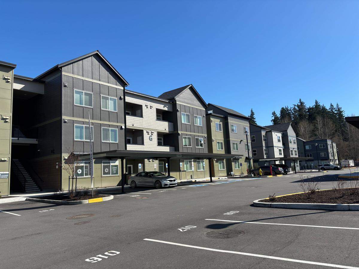 Apartments in the new East Town Crossing development, pictured on March 26, 2026 at 3002 Pioneer Way E. in Puyallup. The complex offers two- and three-bedroom apartments.