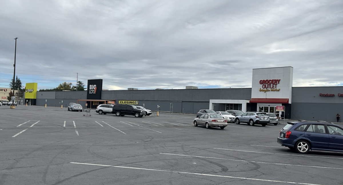 A banner advertising the store closing was on display at the Big Lots at Tahoma Vista Shopping Center in September 2024 in Tacoma.
