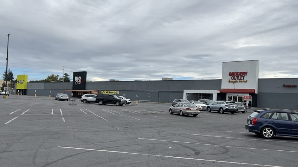 A banner advertising the store closing was on display at the Big Lots at Tahoma Vista Shopping Center in September 2024 in Tacoma.