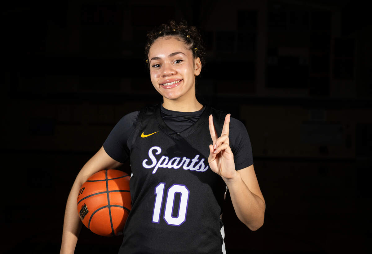 Sumner junior Olivia Collins, The News Tribune’s 2025 All-Area girls basketball player of the year, poses for a portrait at Sumner High School, on Sunday, March 23, 2025, in Sumner, Wash.