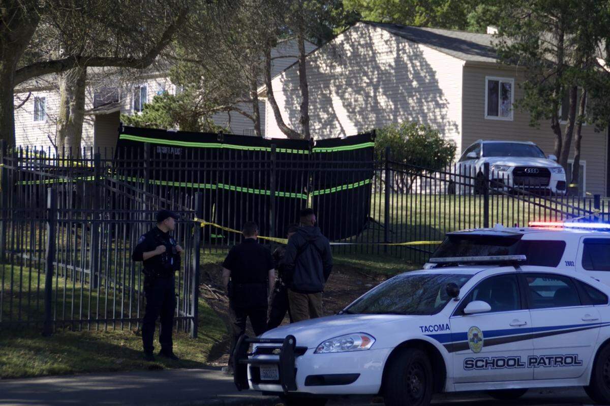 Tacoma Police Department officers were called to a West End apartment complex Wednesday, March 29, 2023, for reports of a person shot. Police said a 16-year-old boy was killed, and detectives are investigating the shooting as a homicide.