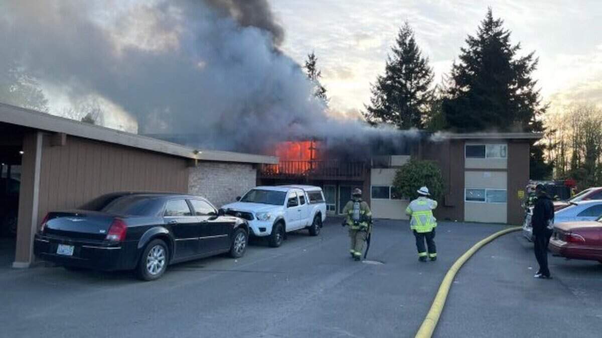 Over a dozen people were displaced following an apartment fire in Tacoma at 7 p.m. Wednesday night.