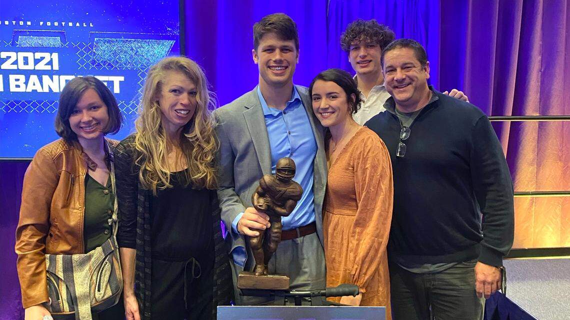 From left, Kylie Otton, Sally Otton, Cade and wife Sierra Otton, Ryan Otton and Tim Otton. A celebration of life for Sally Otton was held on Oct. 29 at Tumwater High School.