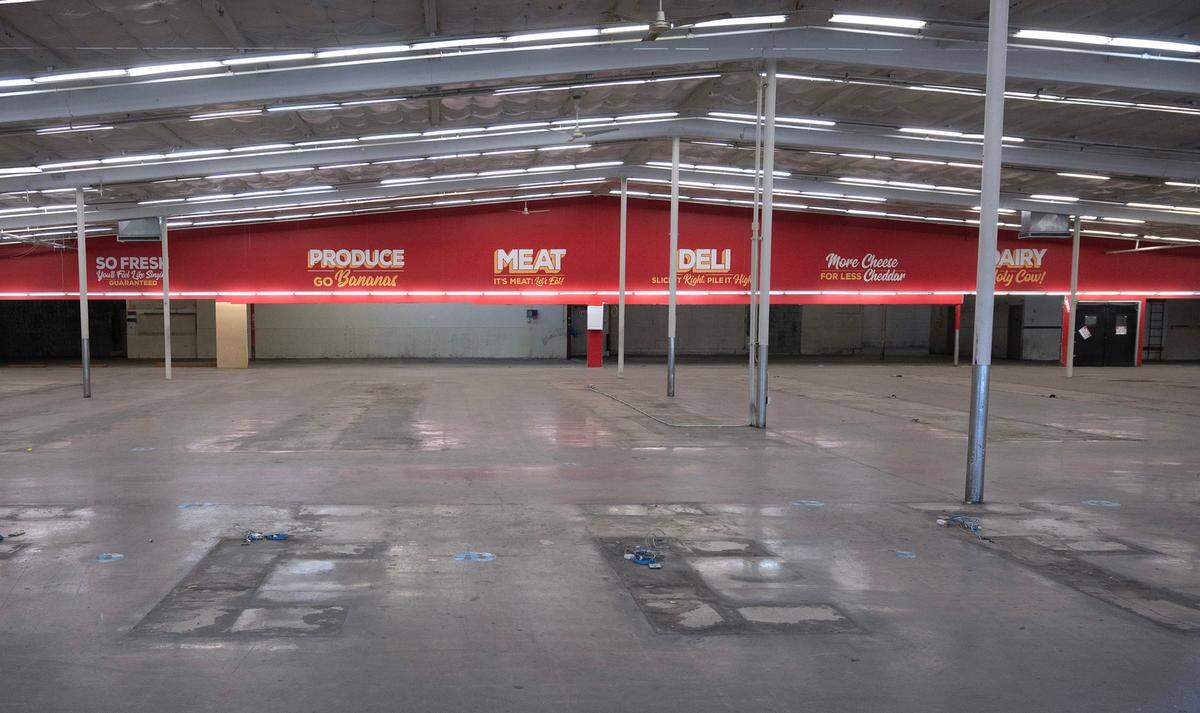 The Grocery Outlet market on South Pacific Boulevard in Lakewood has closed as part of the Tacoma Discount World sale and reconstruction, shown on Tuesday, June 13, 2023.