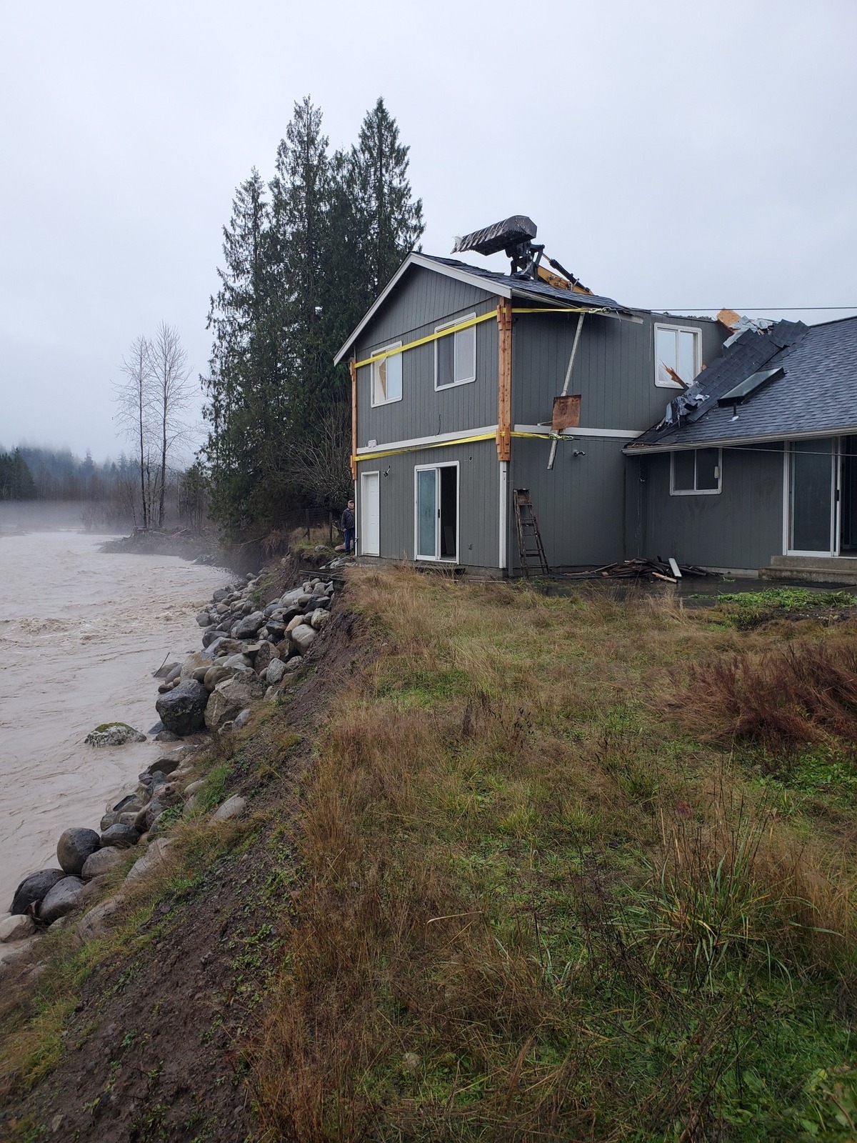 Pierce County demolished a Graham-area house Tuesday, Dec. 5, due to flooding concerns along the river