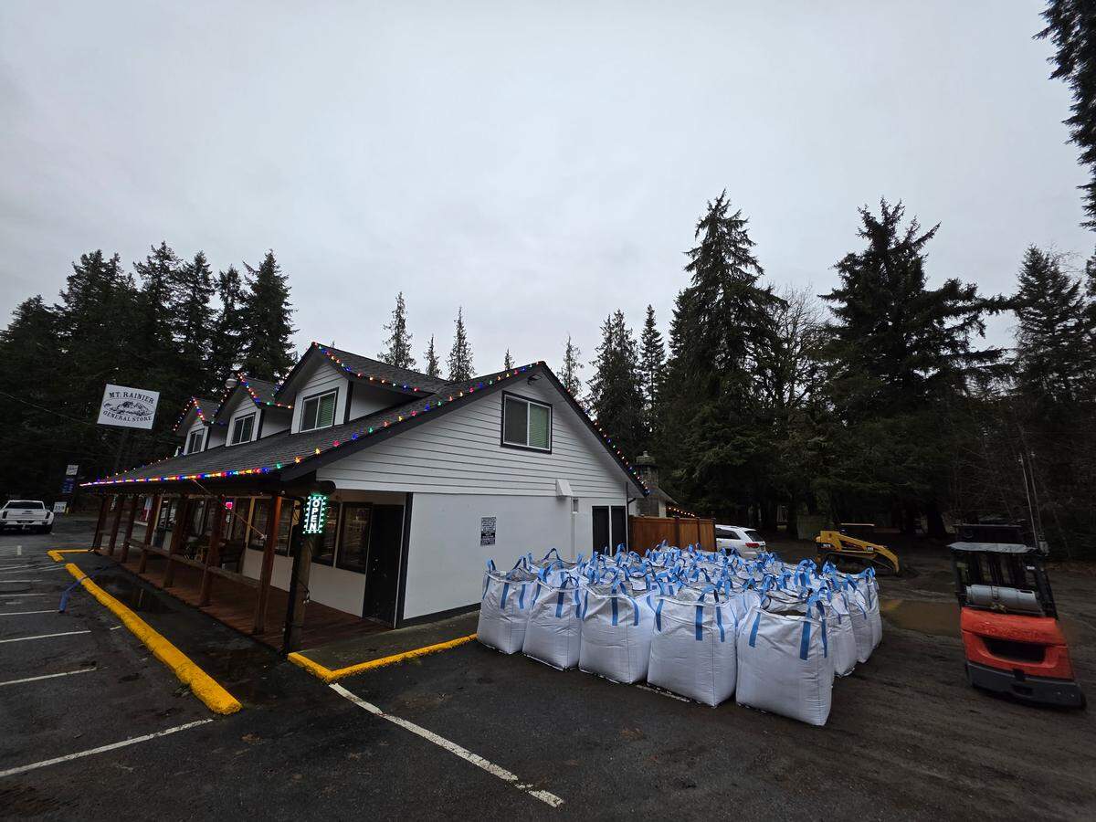 Mt. Rainier General Store & Towing prepared sandbags for the floods.