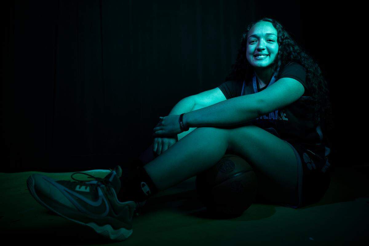 Bonney Lake’s Jazmyn Shipp poses for a portrait after being selected as The News Tribune’s 2024 All-Area basketball player of the year, at Silas High School, on Sunday, March 17, 2024 in Tacoma, Wash.