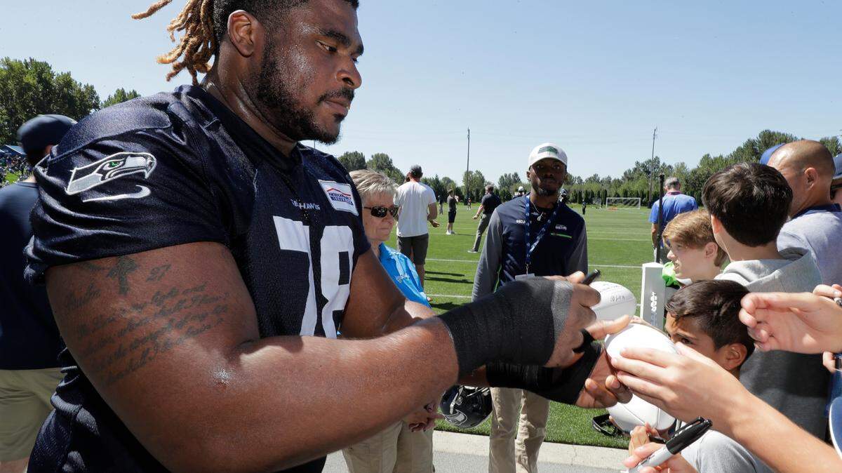 Seattle Seahawks offensive guard D.J. Fluker was released by the team on Sunday.