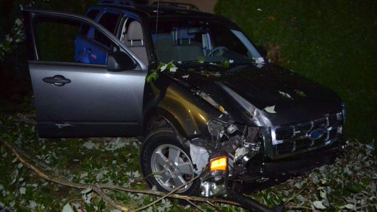 Lakewood police officer Eric Bell was arrested for DUI after crashing his Ford Escape in Gig Harbor on Sept. 23, 2018.