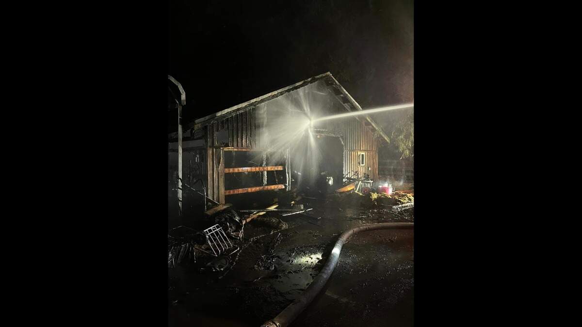 East Pierce Fire & Rescue responded to a barn fire Monday, Jan. 8, 2024, near the city of Buckley.