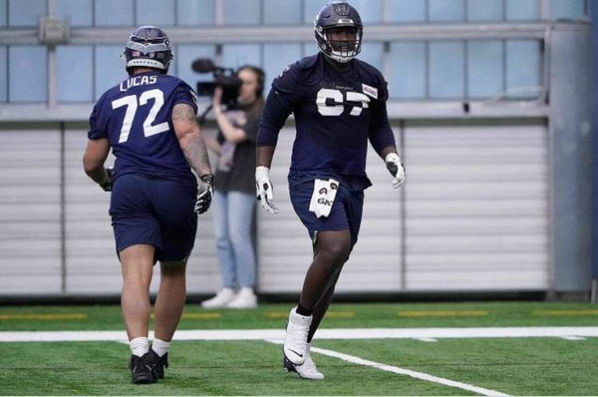 Abe Lucas (72) and Charles Cross (67) became the third pair of rookie offensive tackles in 52 years to start in week one of an NFL season last month. That decision is paying off hugely for the Seahawks.