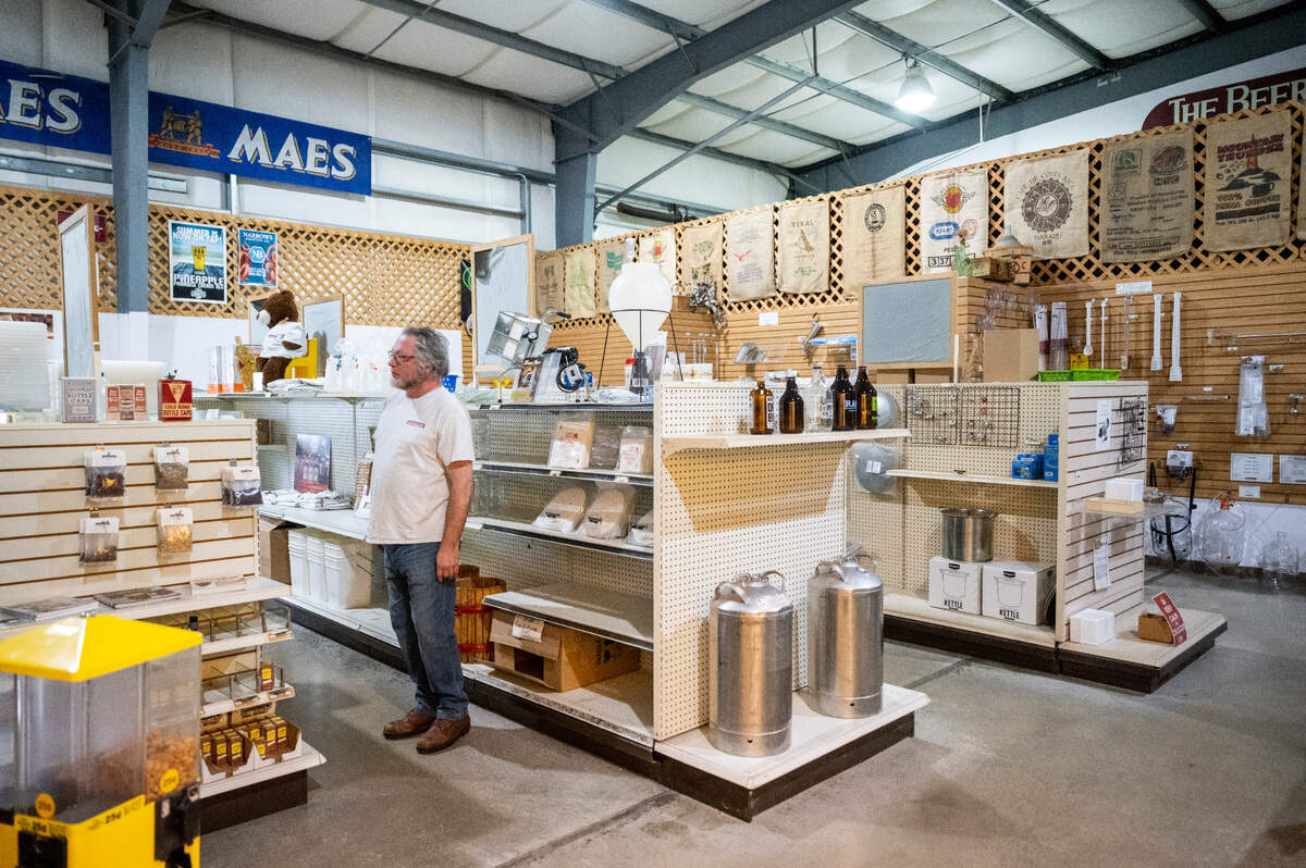 Manager Darrell Anderson started working at The Beer Essentials in 2009. On the second-to-last day of public hours, he continued to help customers find what they needed for their homebrewing projects.