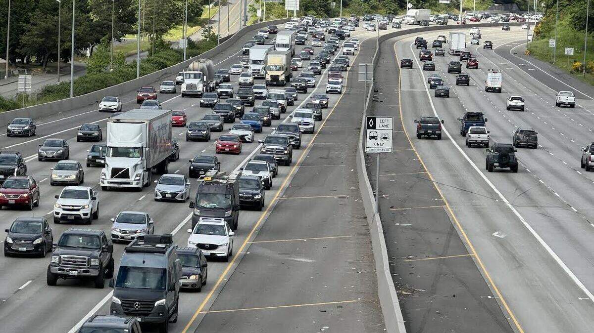 Traffic is stop-and-go on southbound Interstate 5 from state Route 18 to Pacific Avenue from an earlier crash.