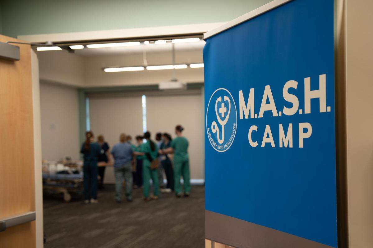 This is MultiCare’s M.A.S.H. camp first time being back in person since the COVID-19 pandemic and was held the week of July 11, 2022. While online, they were able to adapt to a virtual environment by sending kits to everyone to help them learn while at home.