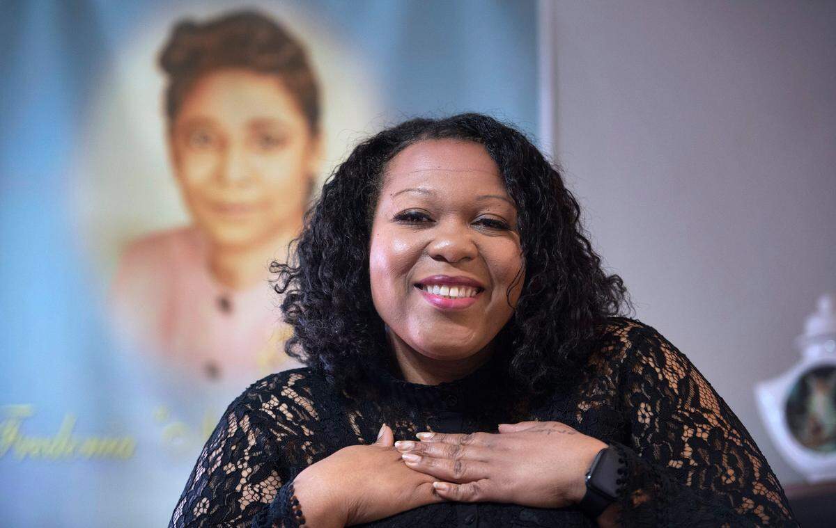 Coretta Harwood is continuing her father’s devotion to the Tacoma community as the funeral director at Scott Funeral Home - which her father started in 1966 - in Tacoma, Washington, shown on Wednesday, Feb. 23, 2022.