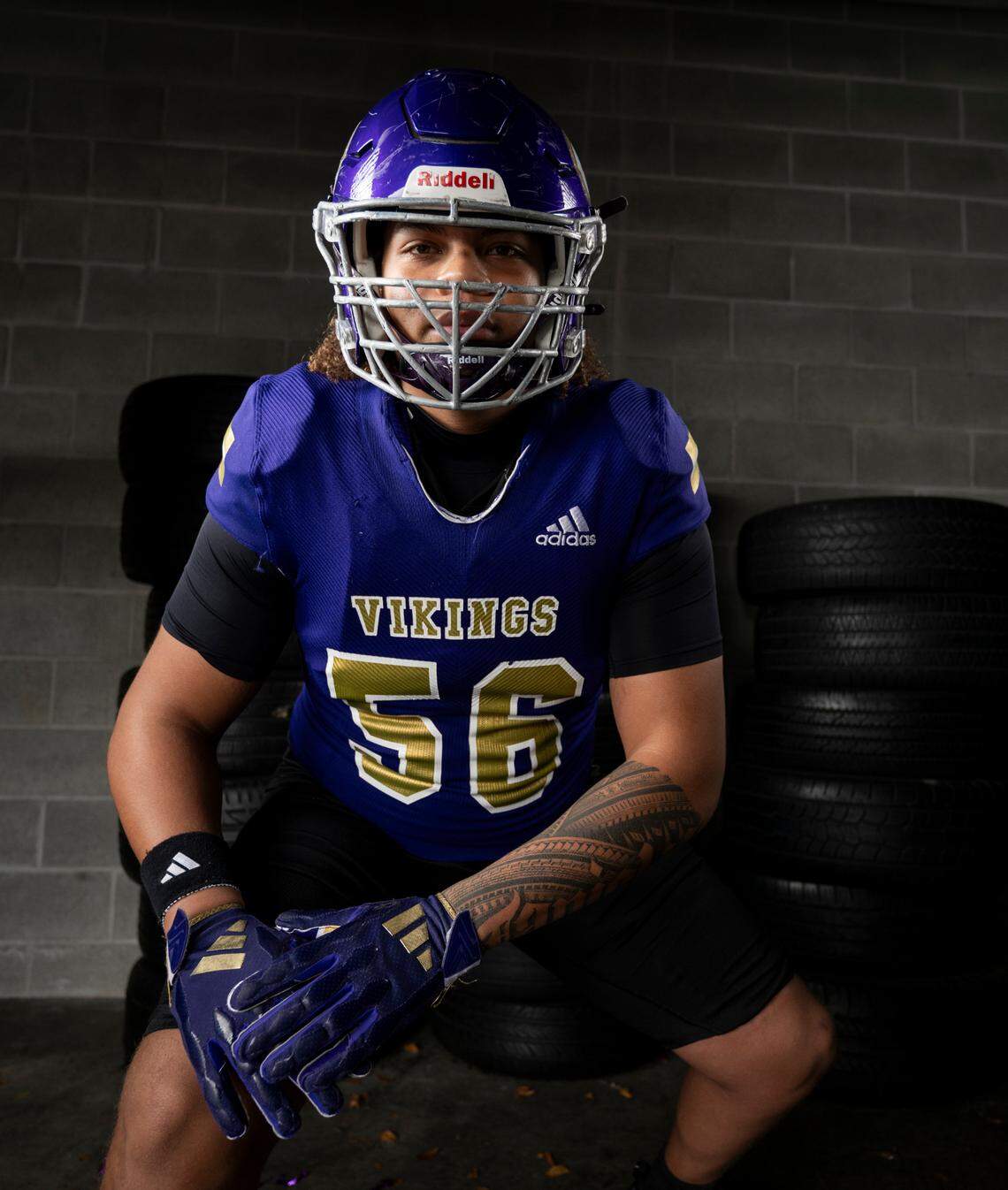 The News Tribune 2024 All-Area first-team offensive line selection Gecova Doyal, Puyallup, poses for a portrait at Mount Tahoma High School, on Sunday, Dec. 8, 2024, in Tacoma.
