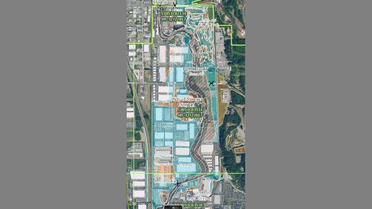 FEMA changed its flood map in 2014 to include most of the industrial centers in north Sumner.