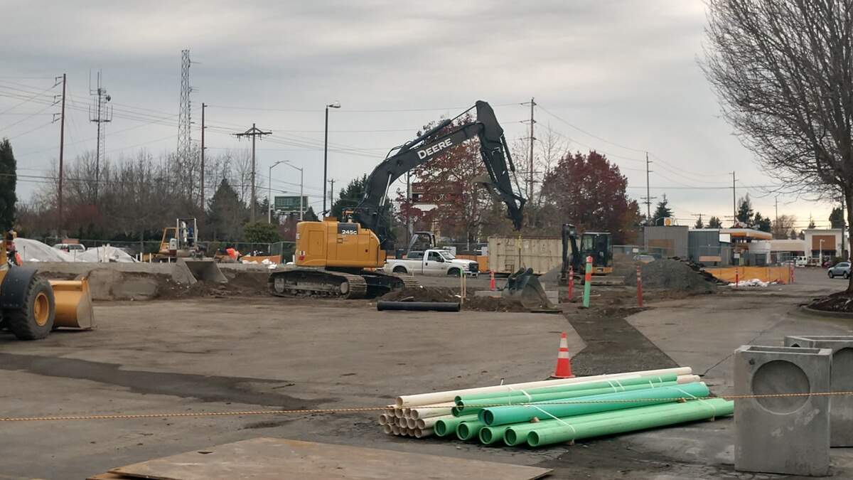 Construction of a new building is underway at Westgate South shopping center.