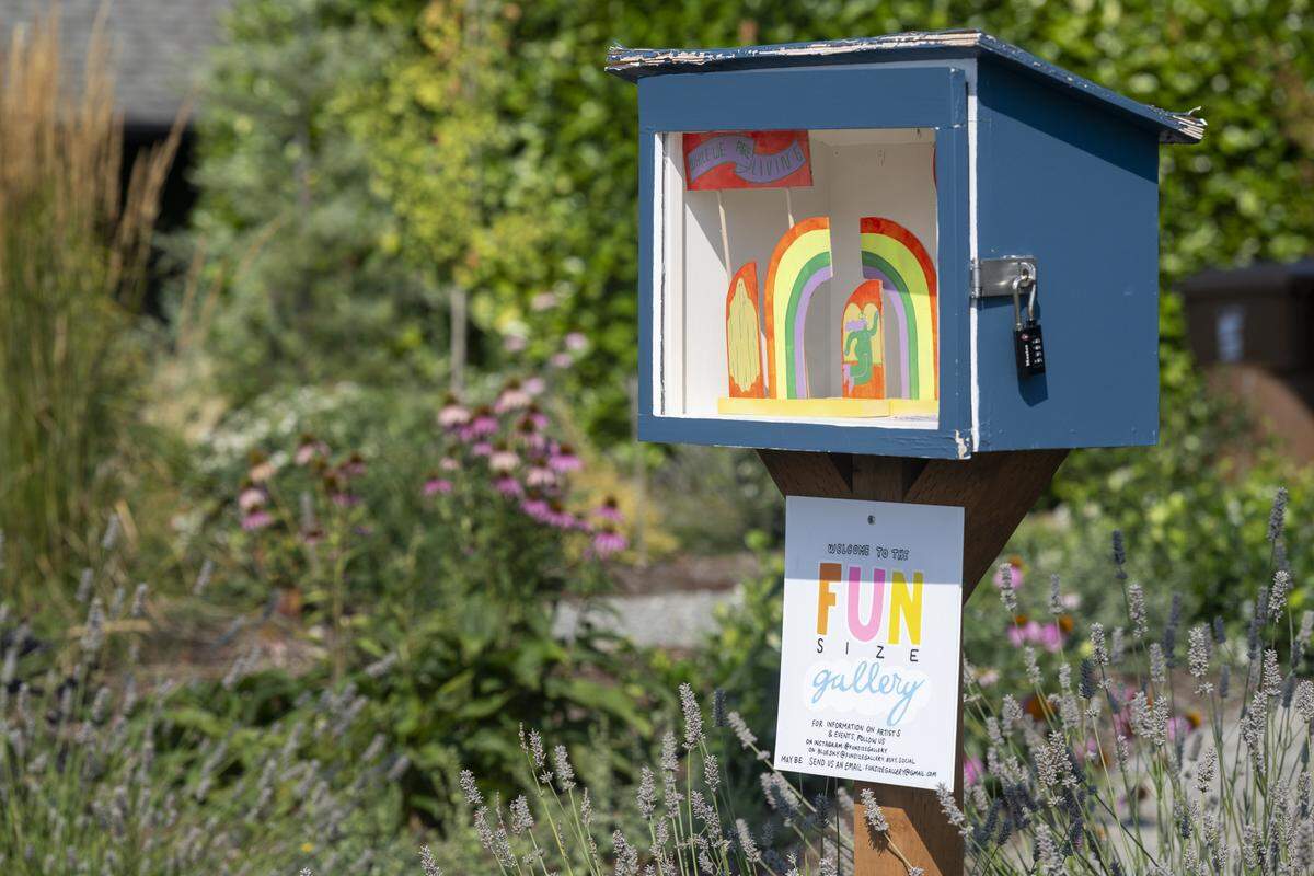 The Fun Sized Gallery displays artwork by Gillian Nordlund from its spot along North 9th Street on Thursday, Aug. 28, 2025, in Tacoma.