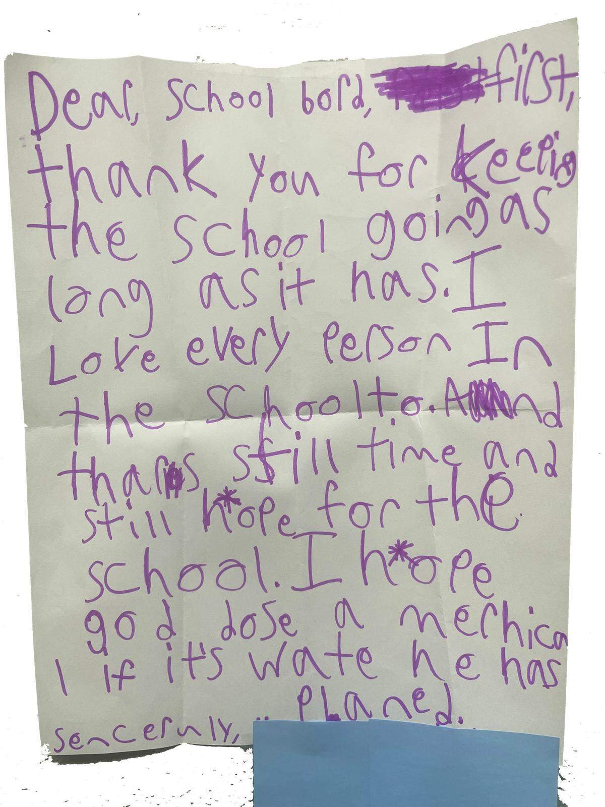 A letter with a $5.19 donation a child gave to Sound Christian Academy, a private Christian school in south Tacoma, after the school announced it may need to close its doors without $210,000 by Wednesday, March 5, 2025.