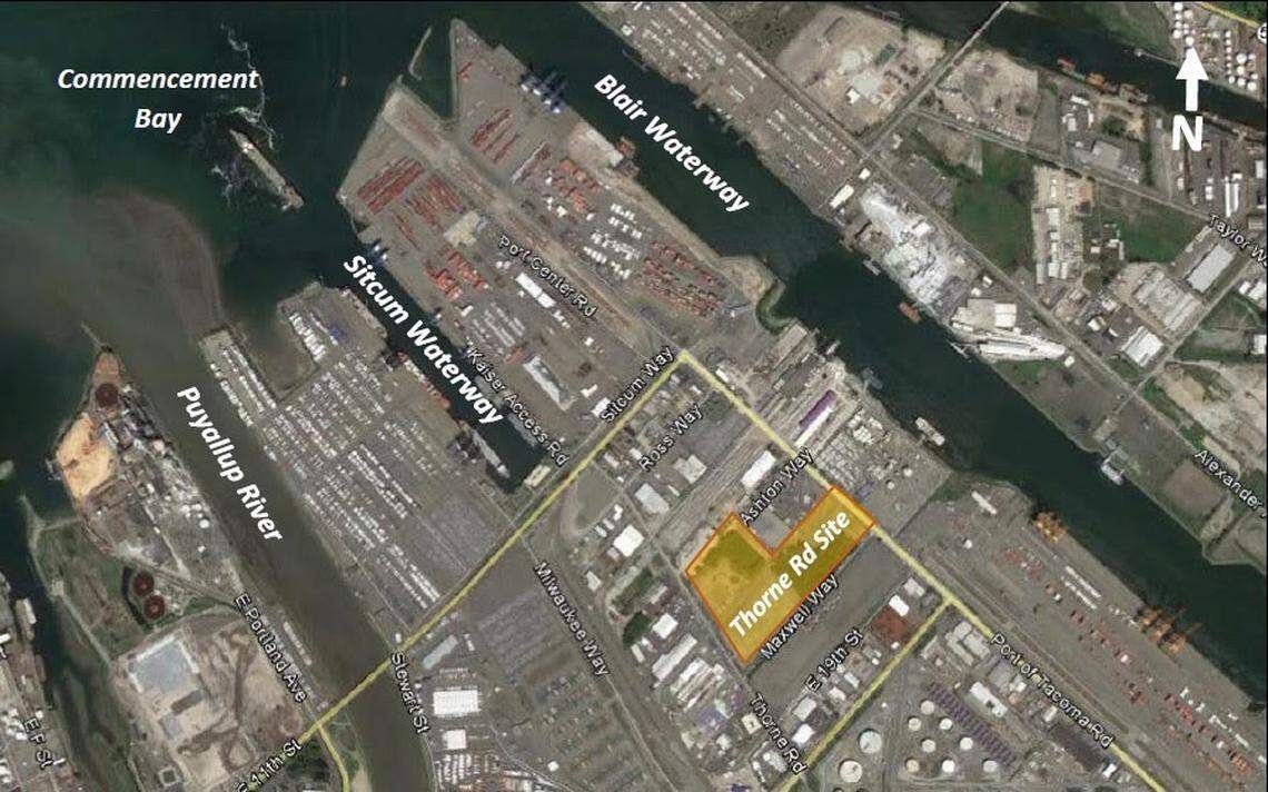 The Port of Tacoma was awarded a $15.73 million grant through the Maritime Administration’s Port Infrastructure Development Program (PIDP) to help fund construction of a new site for container storage on a 24-acre site of Port-owned land on Thorne Road, pictured here.
