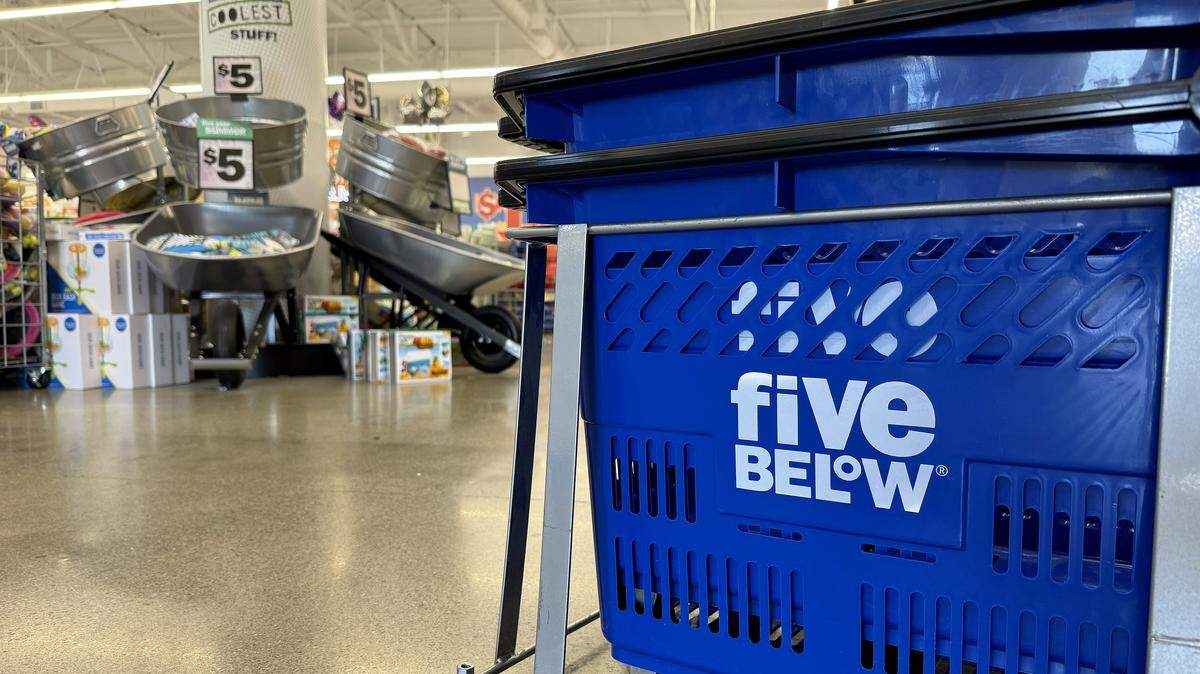 VALLEJO, CALIFORNIA - JUNE 07: The Five Below logo is displayed on a shopping basket at a Five Below store on June 07, 2024 in Vallejo, California. Value retailer Five Below reported first quarter earnings this week that showed a decline in sales with net income of $31.5 million compared to $37.5 million one year ago. A slow down in spending by lower-income consumers led to the decline in comparable sales for the quarter. (Photo by Justin Sullivan/Getty Images)