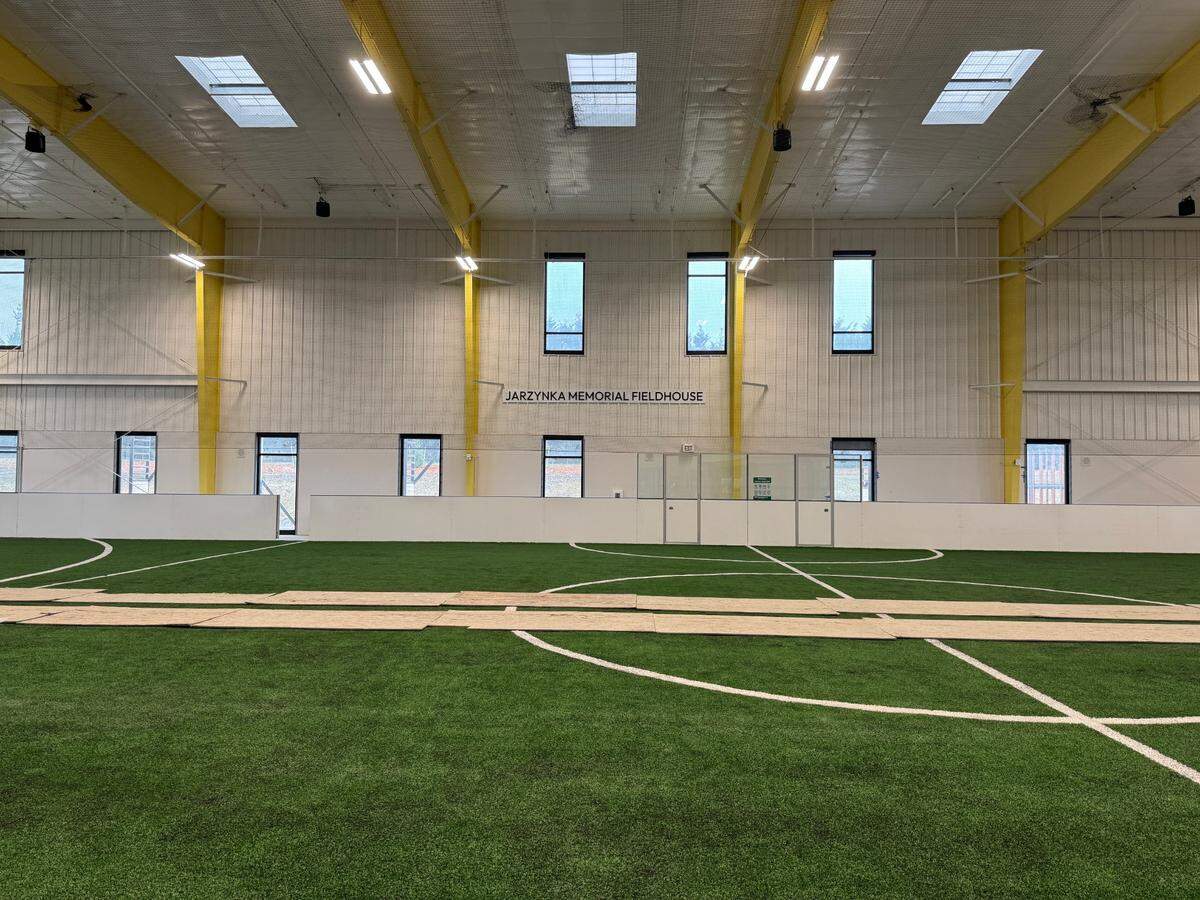 PenMet Parks’ new recreation center opening in 2025 features the Jarzynka Memorial Fieldhouse, an indoor lit turf field where teams can play soccer or lacrosse.