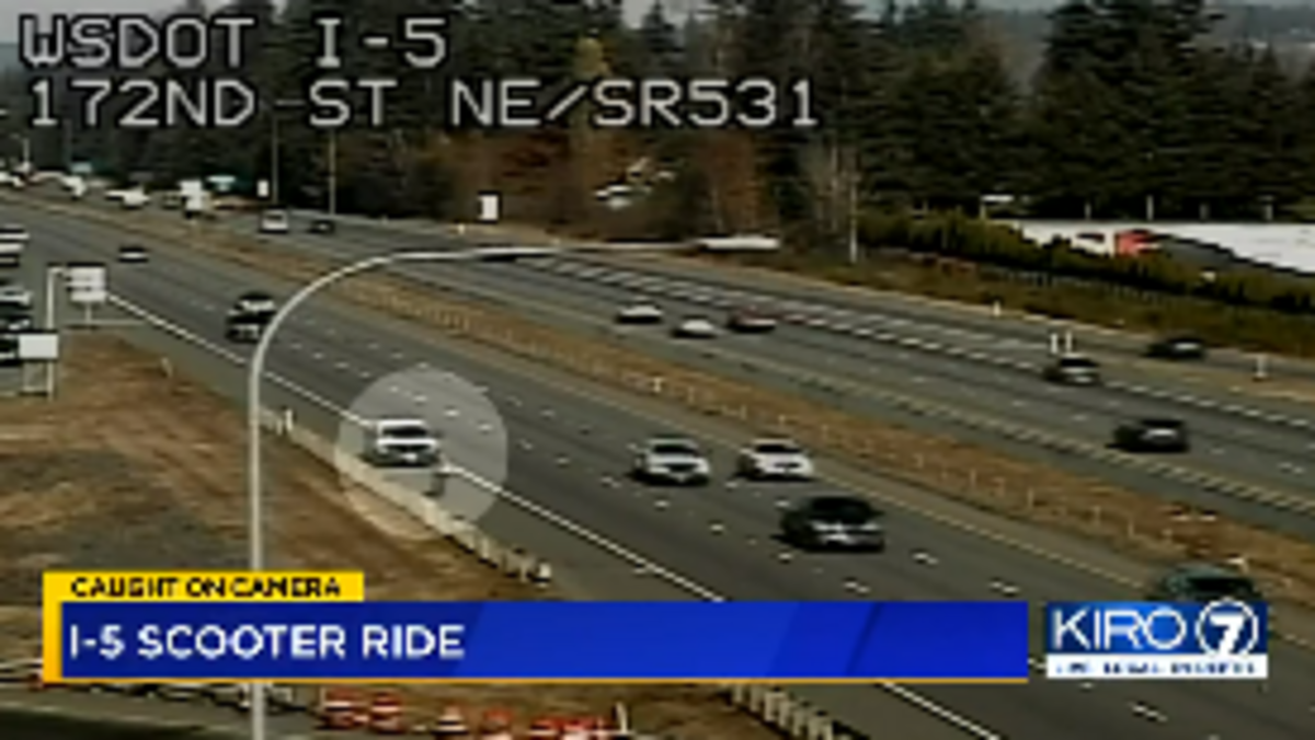 A 22-year-old woman was seen riding a scooter down the Interstate 5 in Snohomish County, Washington, on Nov. 16, 2022.