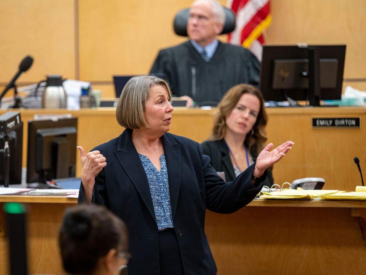 Mary High, a defense attorney for Dorcus Allen, presents her closing arguments to the jury on Monday, Oct. 31, 2022, in Pierce County Superior Court in Tacoma.