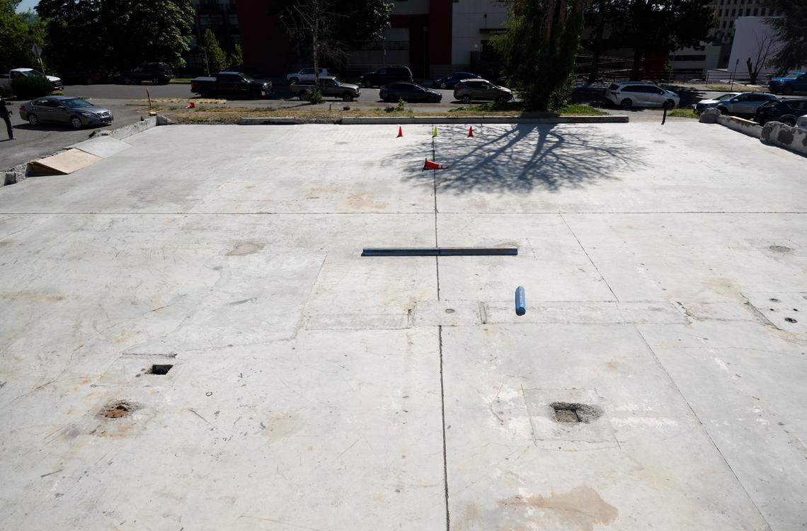 The now-vacant DIY Skatepark on Fawcett Ave on Tuesday, July 1, 2025, in Tacoma, Wash.