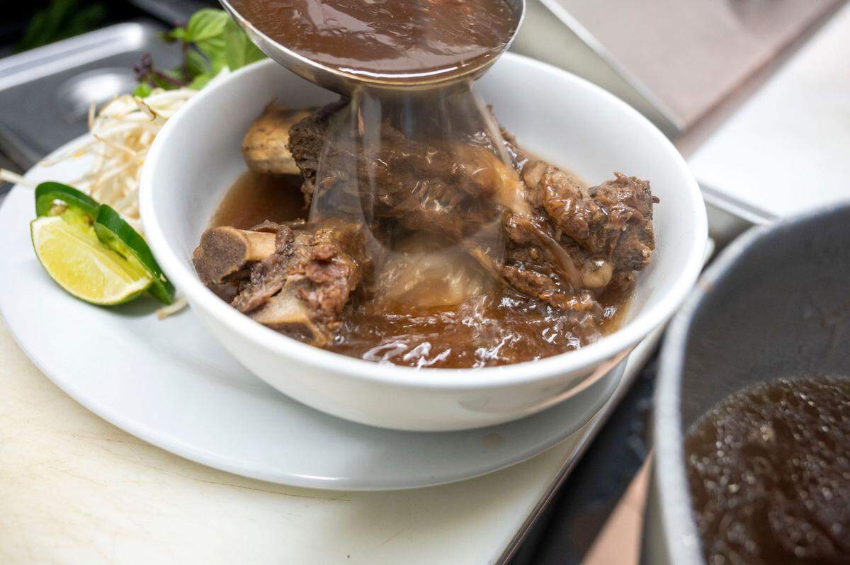 Siblings Du and Khanh Dang use beef bones, oxtail and brisket to build their Lunar’s Pho broth. The result is rich, comforting and memorable in a sea of options.
