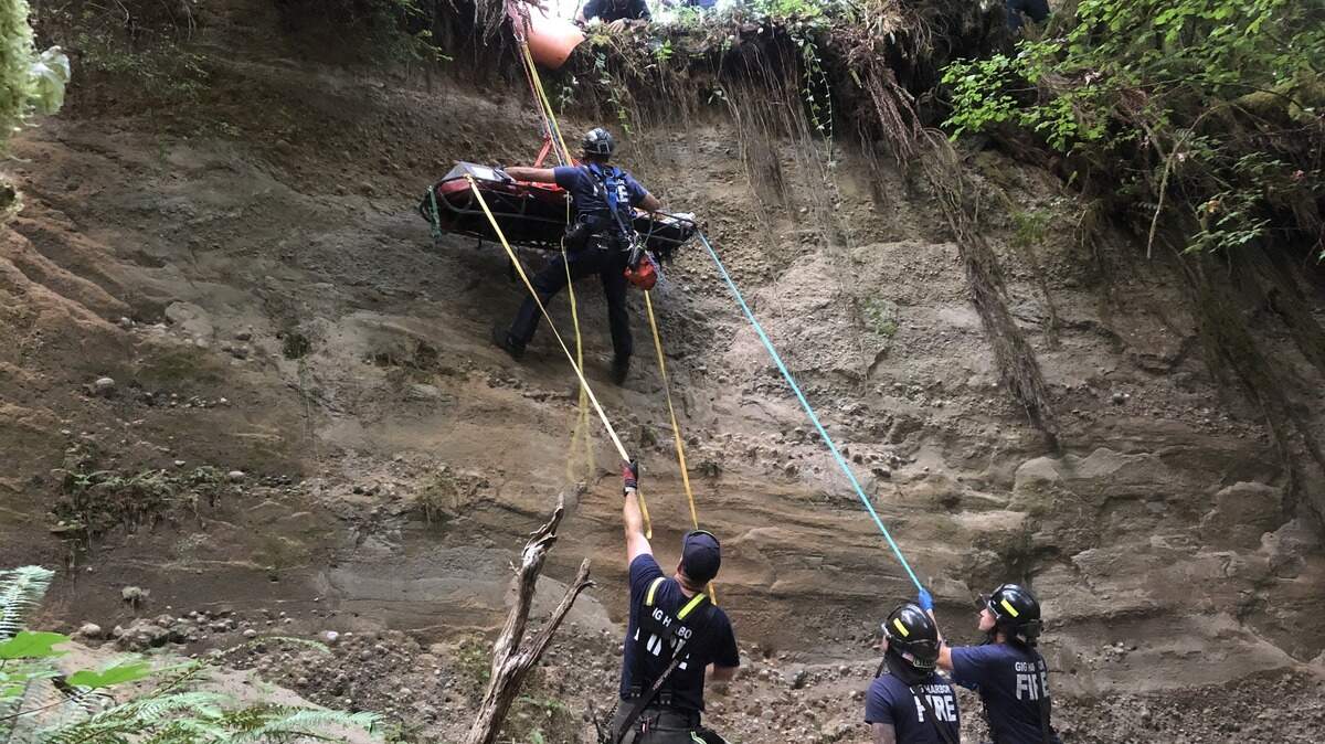 Gig Harbor Fire & Medic One responded to a call that someone had fallen. They called for backup after discovering it was a more complex call and they needed to preform a rope rescue. 