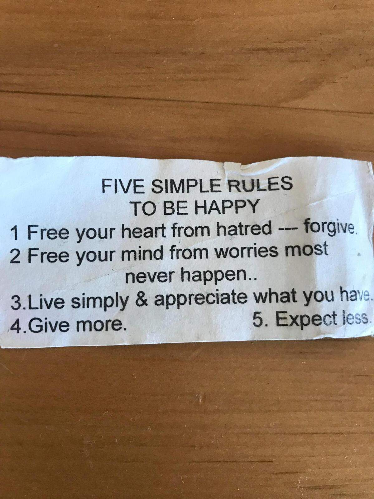 Bill Heath carried around a piece of paper titled ‘Five Simple Rules to be Happy’ in his wallet and would give copies of the paper to others.