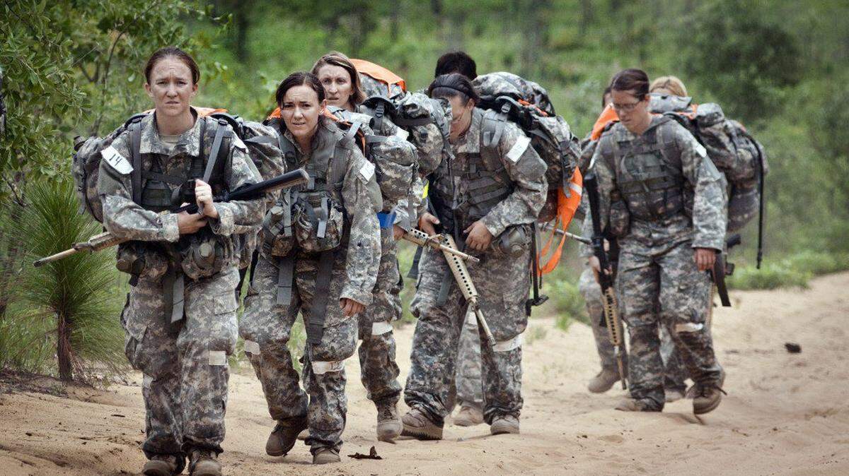 Female soldiers carry out a ruck march in 2011 at Fort Bragg, N.C., during the Cultural Support Assessment and Selection program, which identified women to serve alongside elite U.S. soldiers with U.S. Army Special Operations Command in cultural support teams in war zones.