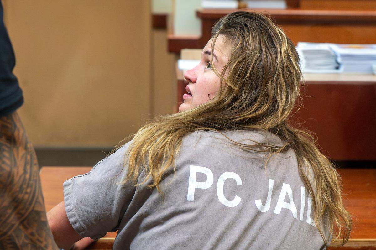 Karlee Annmarie Eley, 26, is arraigned on Wednesday, June 18, 2025, at Pierce County Superior Court in Tacoma. Eley has been charged with first-degree manslaughter after her 1-year-old son, Weston Tucker, was unresponsive on March 13 in Bonney Lake and died a few days later from acute fentanyl toxicity.