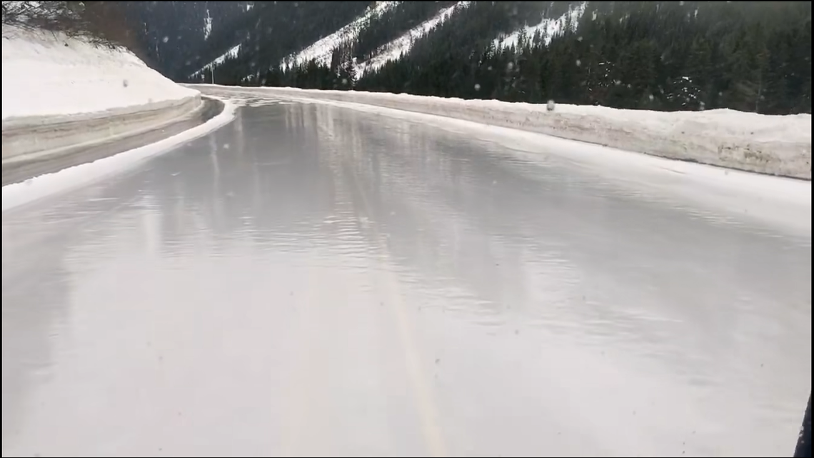 Washington’s Department of Transportation shared video of what it’s like to drive atop 6 inches of ice.