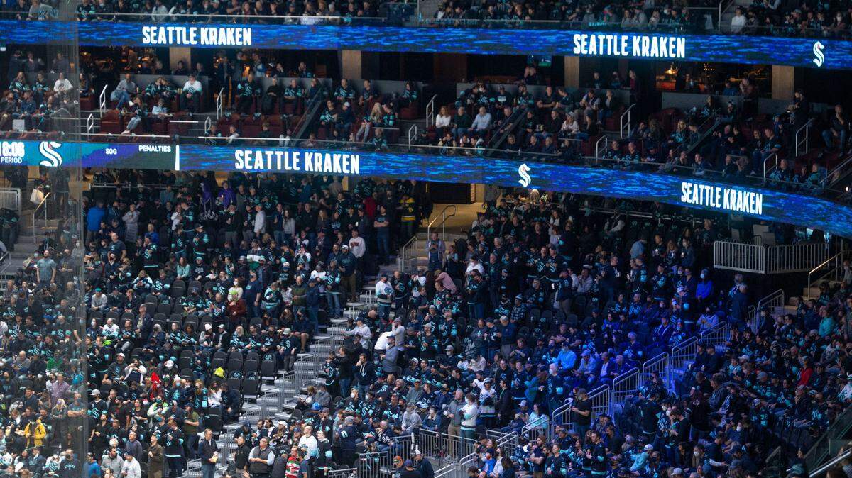 Fans packed the bowl for the Seattle Kraken’s first ever home opener at Climate Pledge Arena in Seattle on Saturday, Oct. 23, 2021.