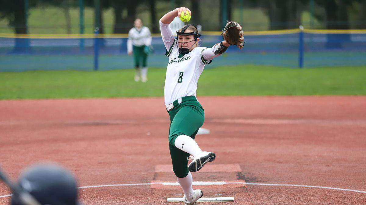 Timberline's Nevaeh Haagen throws a pitch against River Ridge at the Regional Athletic Complex in Lacey on Monday, March 23.