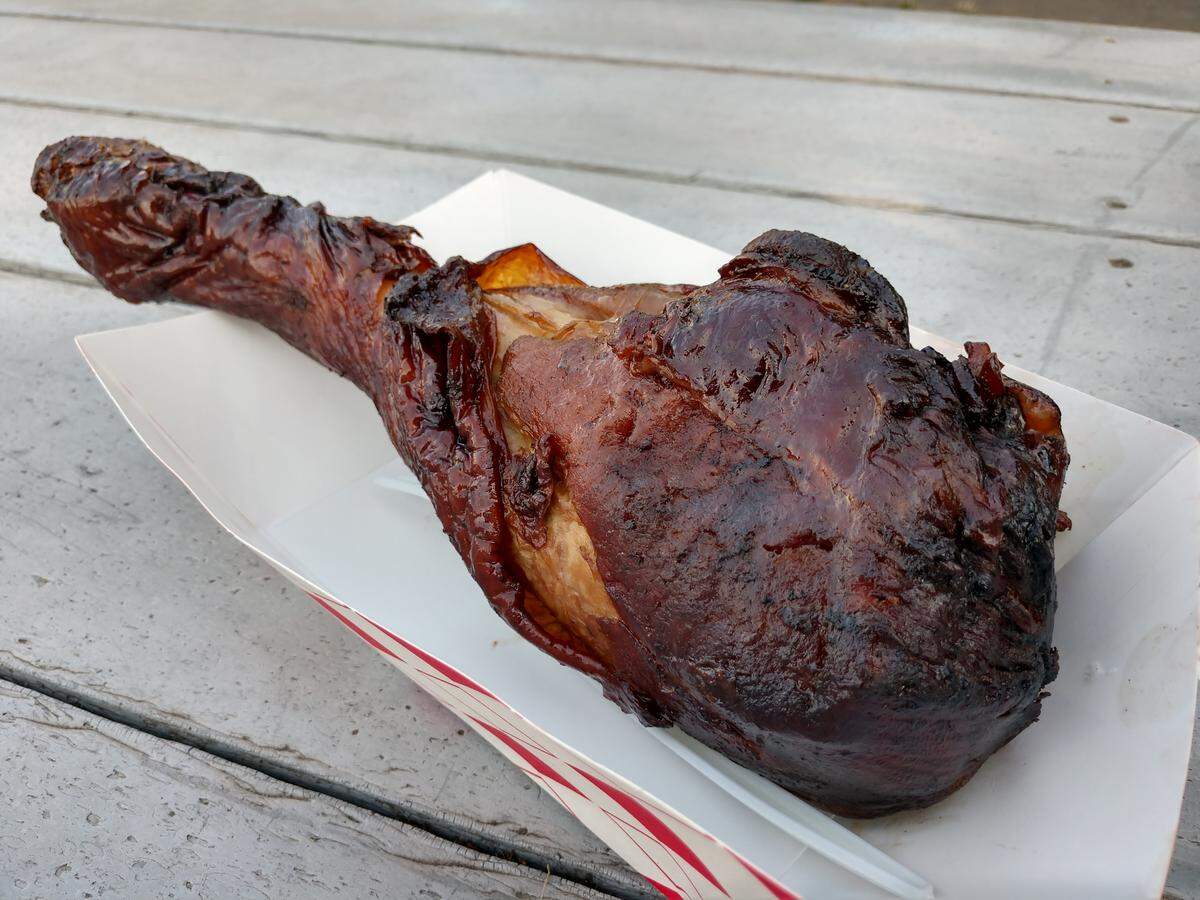 The turkey leg at BBQ Pete’s at the Washington State Fair.
