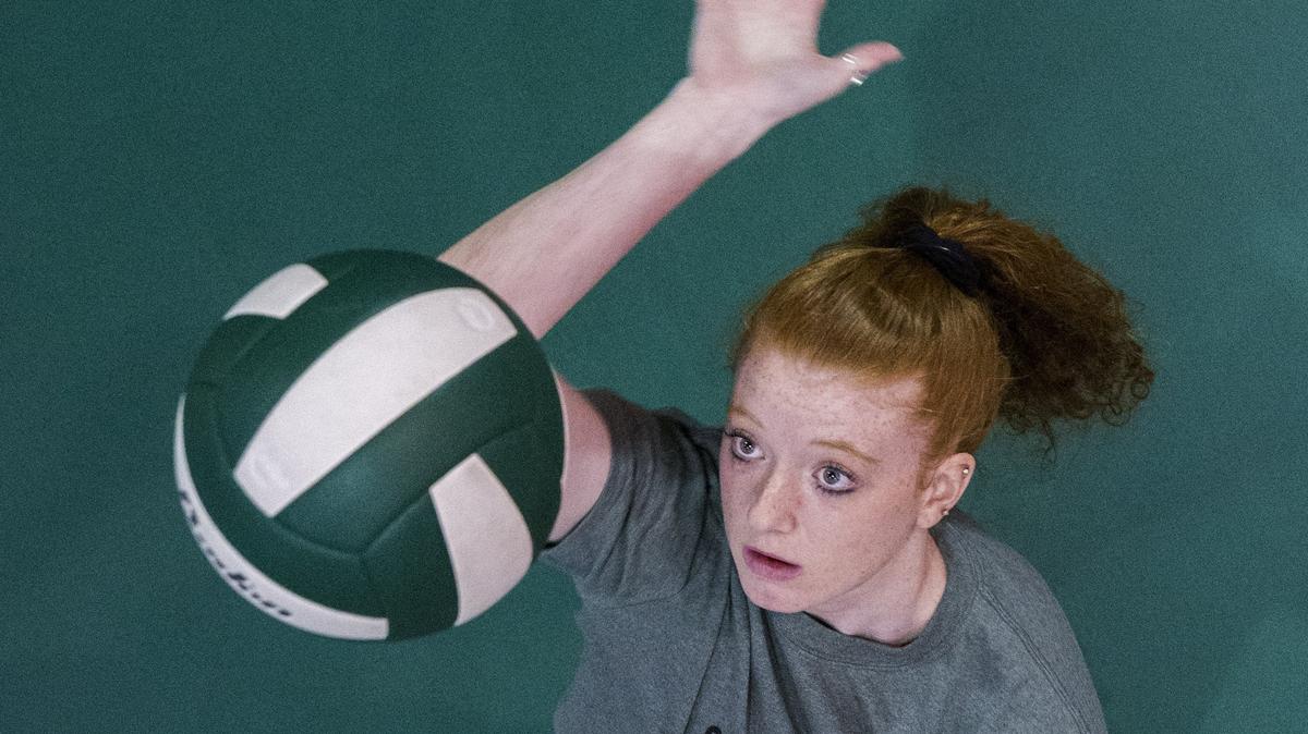 Charles Wright Academy volleyball player Abbie Jackson shown at practice on Sept. 28, 2018.