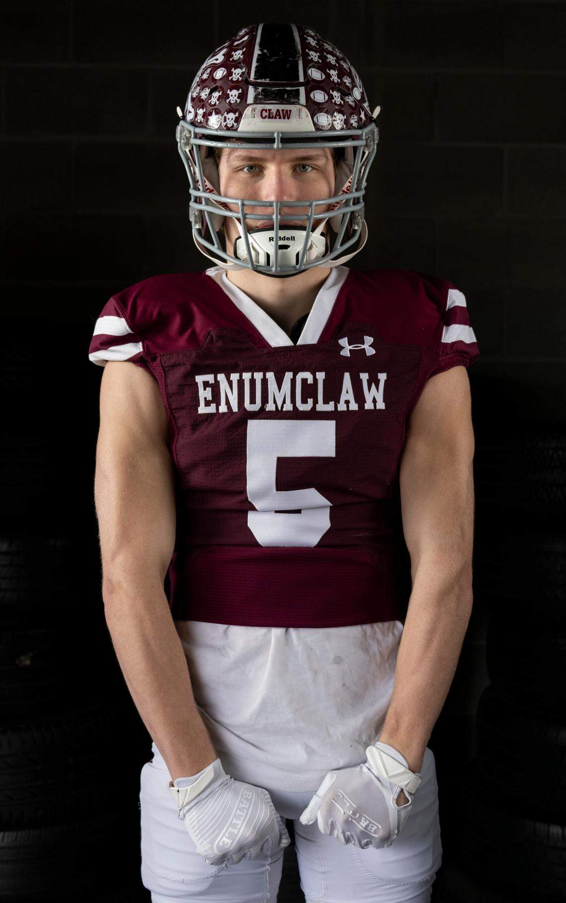 The News Tribune 2024 All-Area first-team linebacker selection Colton Paulson, Enumclaw, poses for a portrait at Mount Tahoma High School, on Sunday, Dec. 8, 2024, in Tacoma.