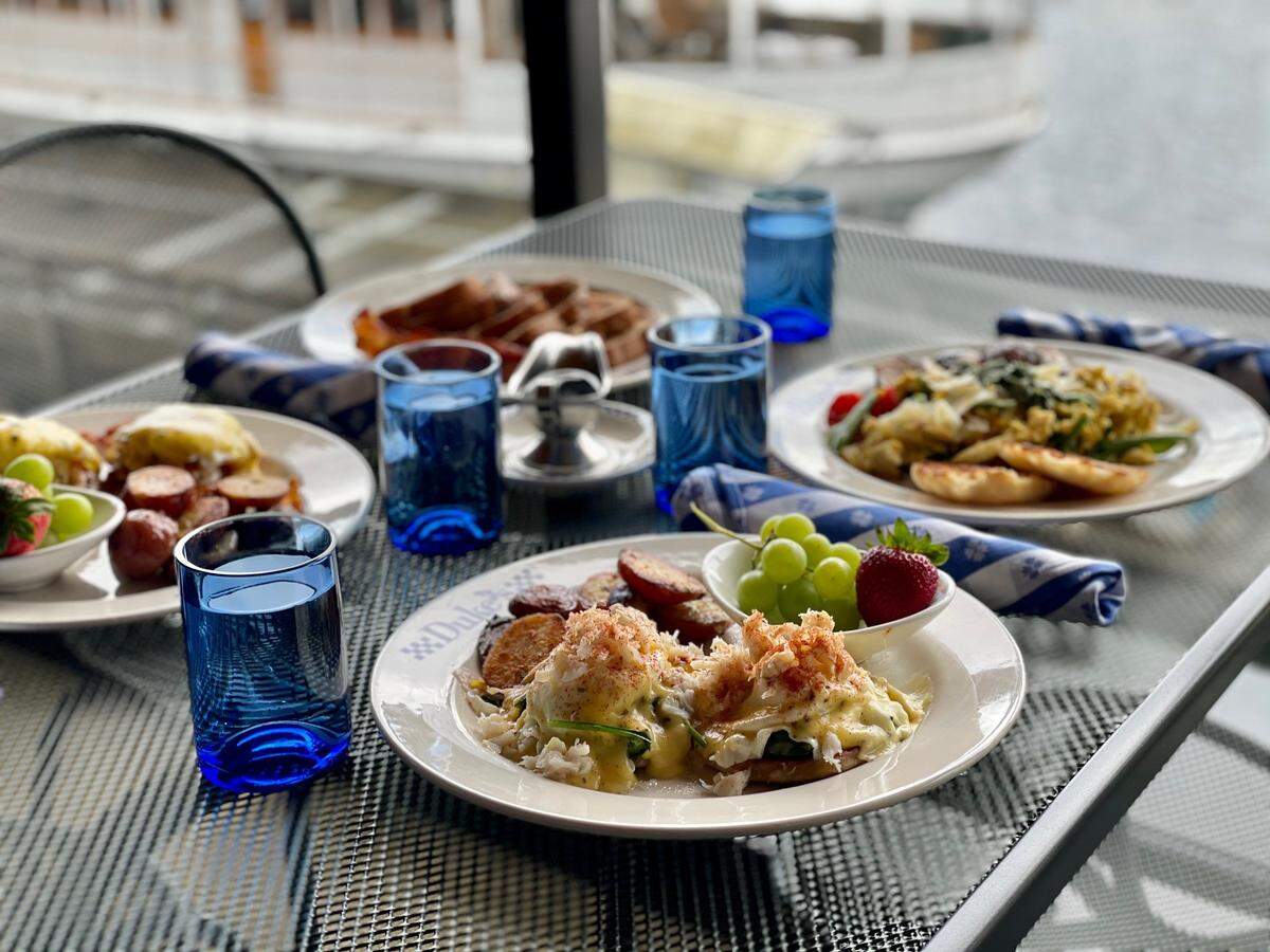 Duke’s Seafood serves brunch but twice a year at each of its seven Puget Sound restaurants, including on Tacoma’s Ruston Way. The 2022 menu features prawn or crab benedict, a veggie scramble and brioche French toast.