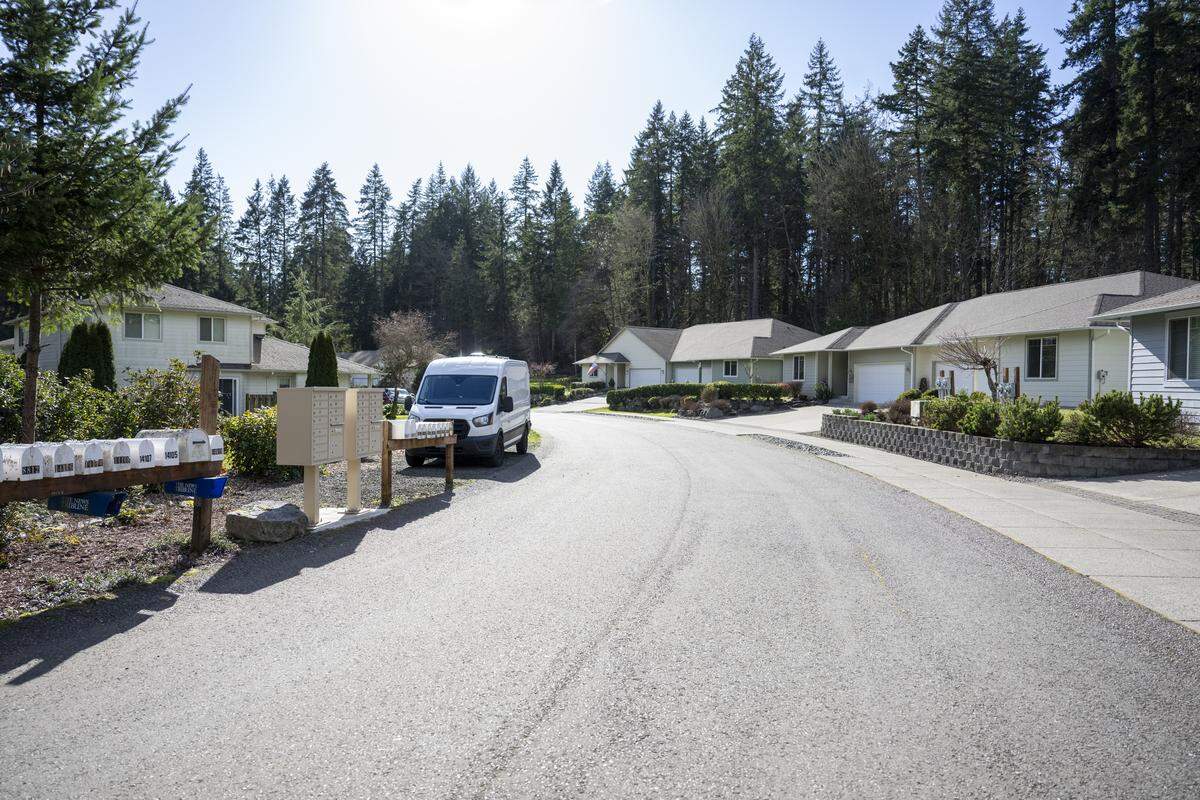 A neighborhood where reported stabbings left five people dead is pictured on Wednesday, Feb. 25, 2026, on the Key Peninsula.
