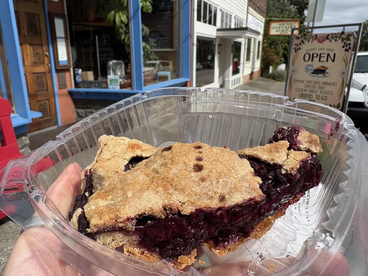 A slice of marionberry pie from Antique Sandwich Co. in Tacoma on July 2, 2026.