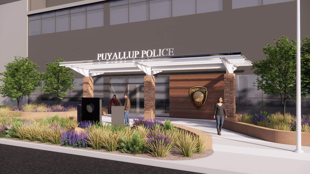 A rendering of the Puyallup Police Department’s new public safety building. The city will lease space in the Benaroya Business & Technology Center — located at 1015 39th Ave. SE, Suite 100 — over 30 years. Public services will be available in the new building on April 6, and a ribbon cutting ceremony will be held on April 9.
