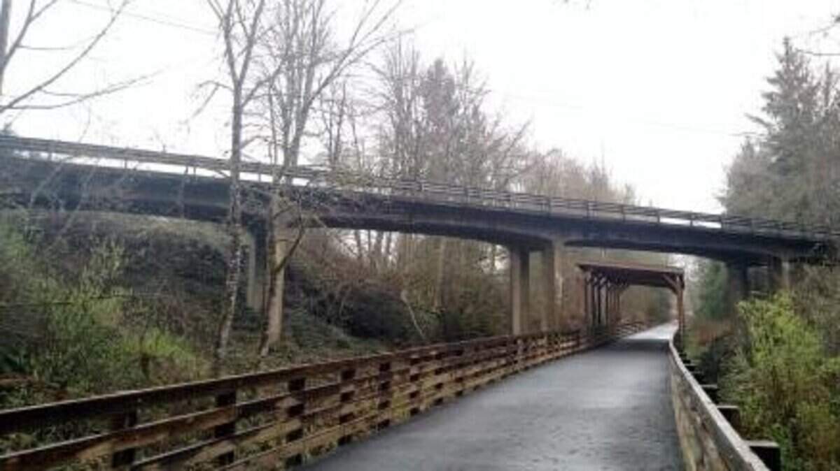 The Foothills Trail will stay open as the Washington state Department of Transportation puts in a temporary bridge for state Route 162 over Spiketon Creek in 2019.