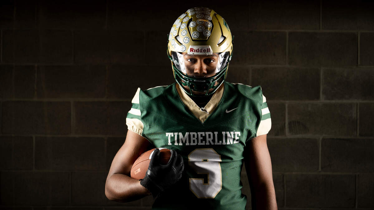 Timberline senior linebacker Darrell Gipson poses for a portrait after being selected as first-team defense for The News Tribune’s 2023 All-Area football team at Mount Tahoma High School, on Sunday, Dec. 10, 2023, in Tacoma, Wash.