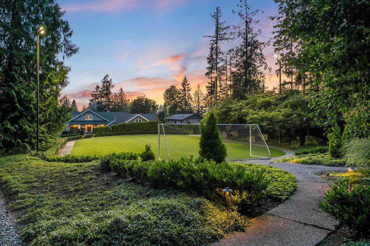 The acreage features a soccer field. The family had thee children that played soccer at the collegiate level.
