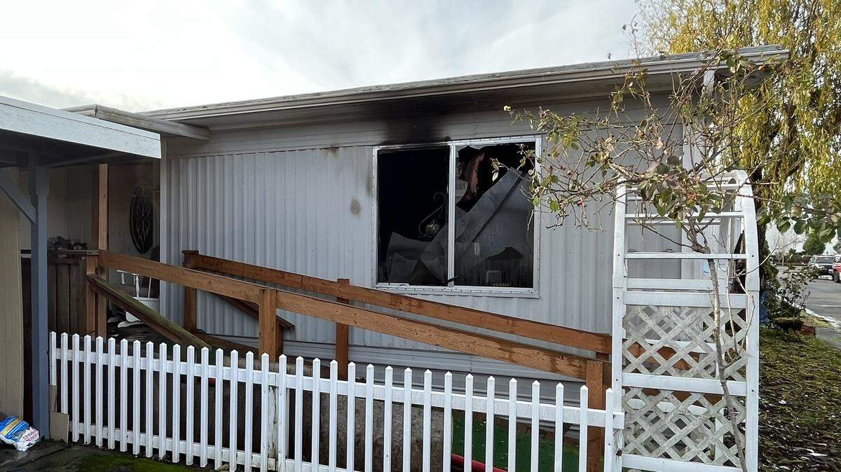 A woman died following a mobile home fire in Edgewood Saturday morning.