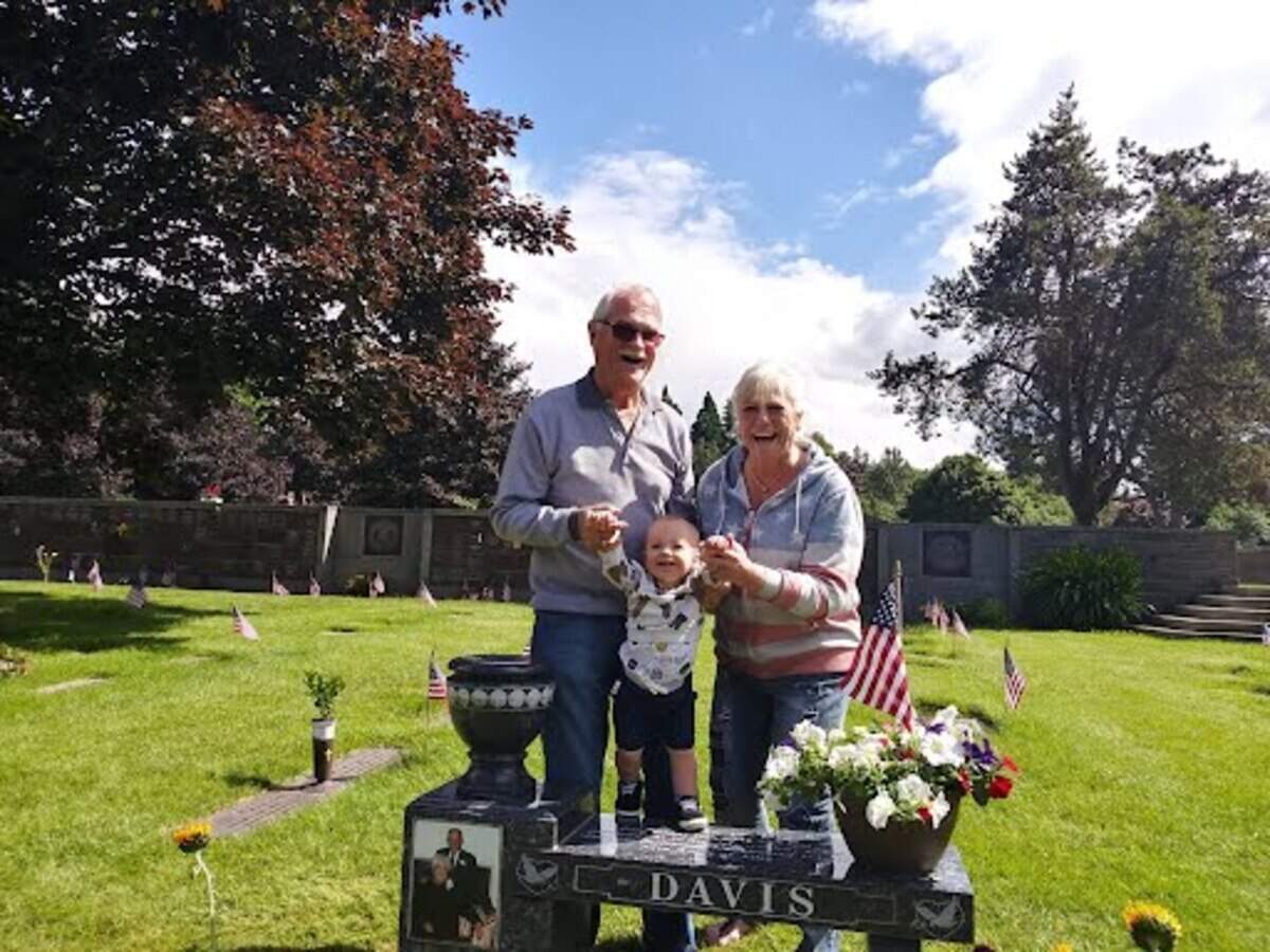 Linda Willingham, shown here with her husband Rainer and grandson, said she thought the gravestone recipe was a one-off until she received a call from Grant.